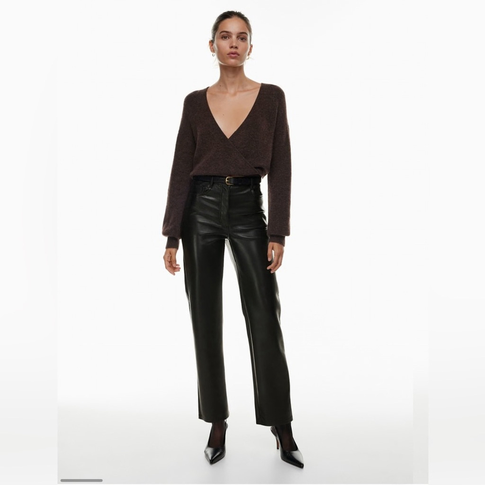 Wilfred Aritzia Melina black vegan leather pants size 16